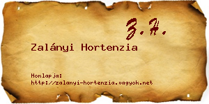 Zalányi Hortenzia névjegykártya